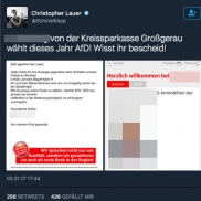 Outing eines AfD-Wählers von der Kreissparkasse